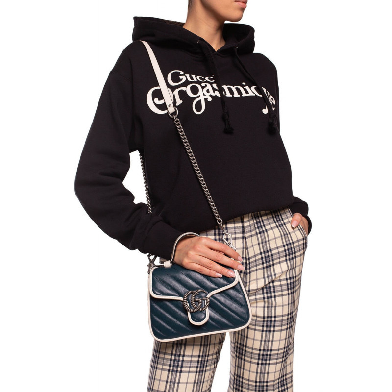 Gucci GG Marmont Mini Top Many Bolsa 583571 Azul-2