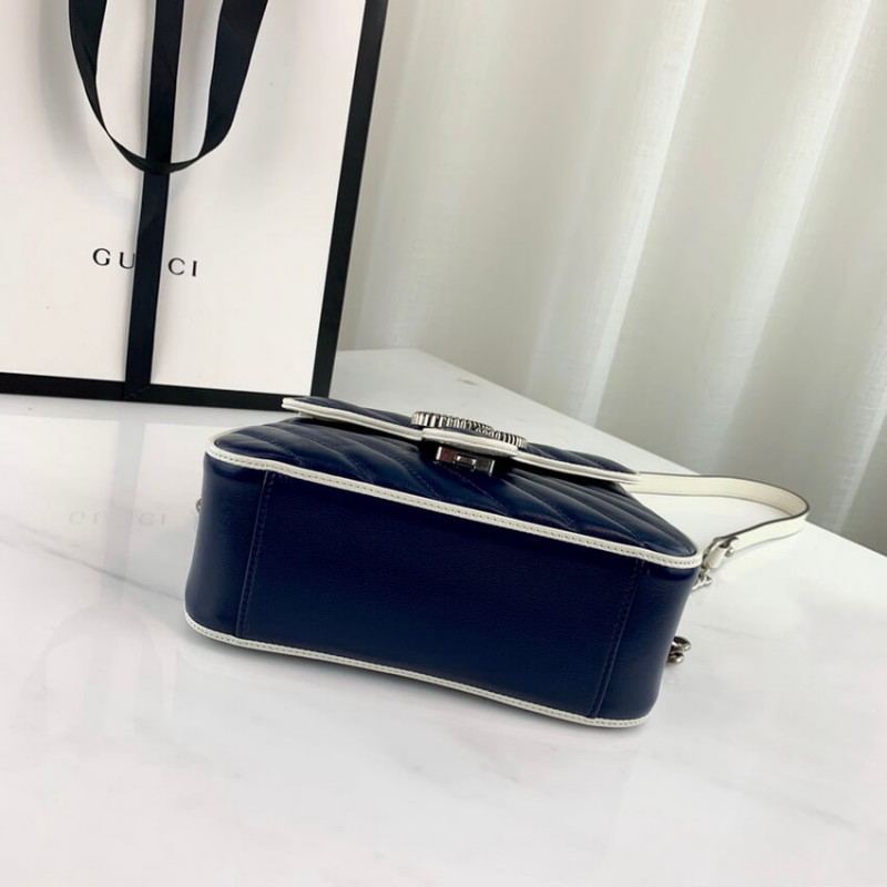 Gucci GG Marmont Mini Top Many Bolsa 583571 Azul-6