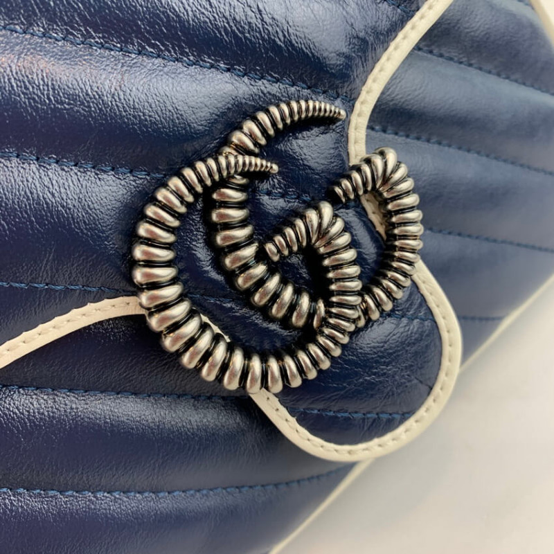 Gucci GG Marmont Mini Top Many Bolsa 583571 Azul-8