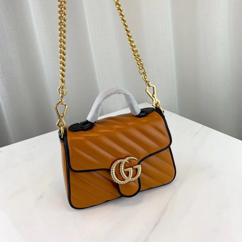 Gucci GG Marmont Mini Top Many Bolsa 583571 Cognac-2