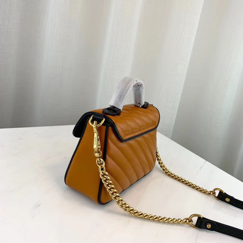 Gucci GG Marmont Mini Top Many Bolsa 583571 Cognac-4