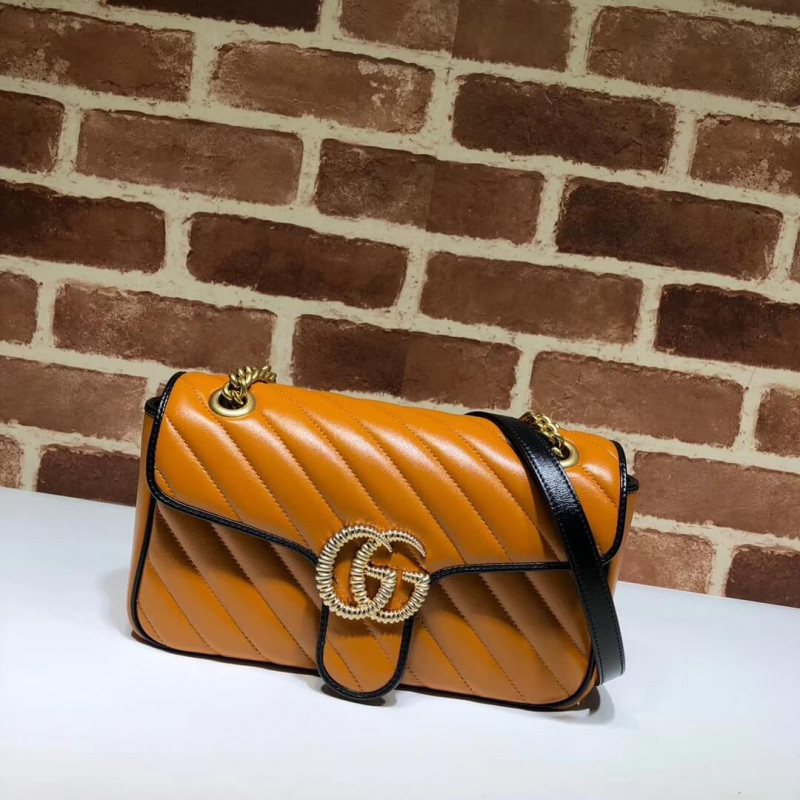Gucci GG Marmont Bolsa de hombro pequeño 443497 Cognac-1