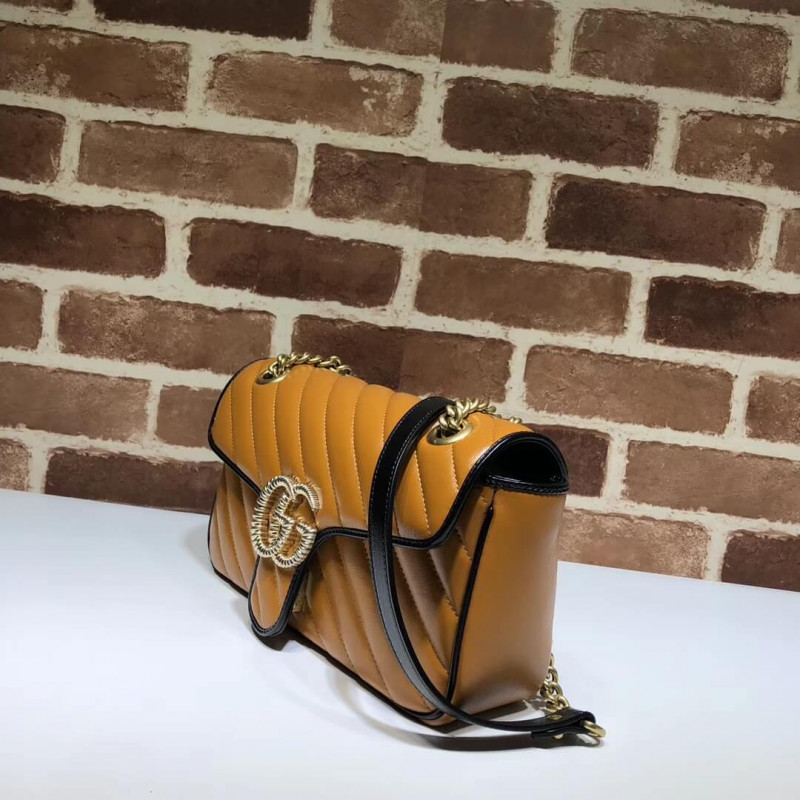 Gucci GG Marmont Bolsa de hombro pequeño 443497 Cognac-2