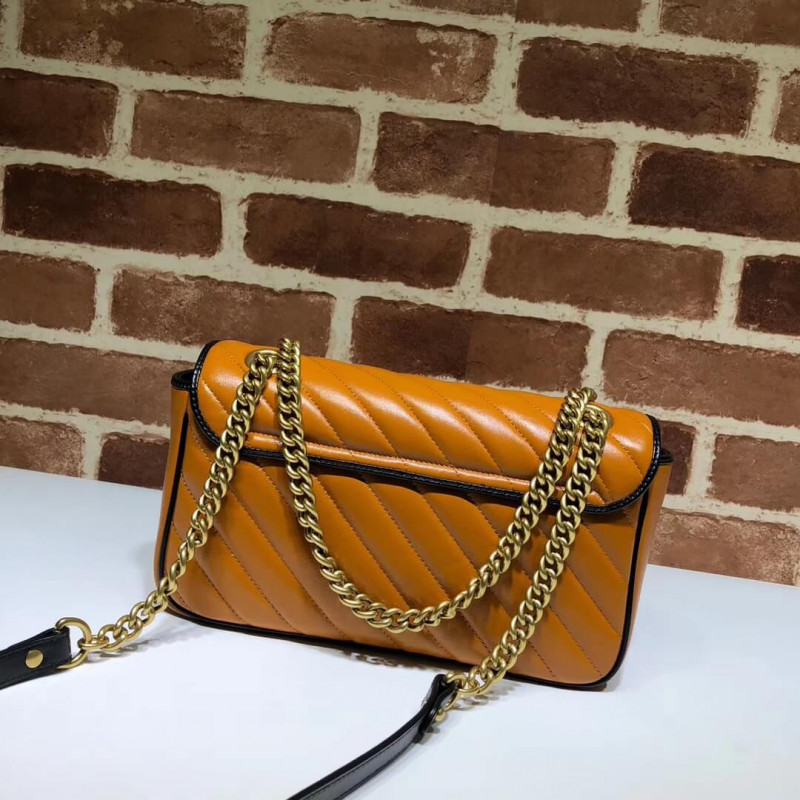Gucci GG Marmont Bolsa de hombro pequeño 443497 Cognac-3