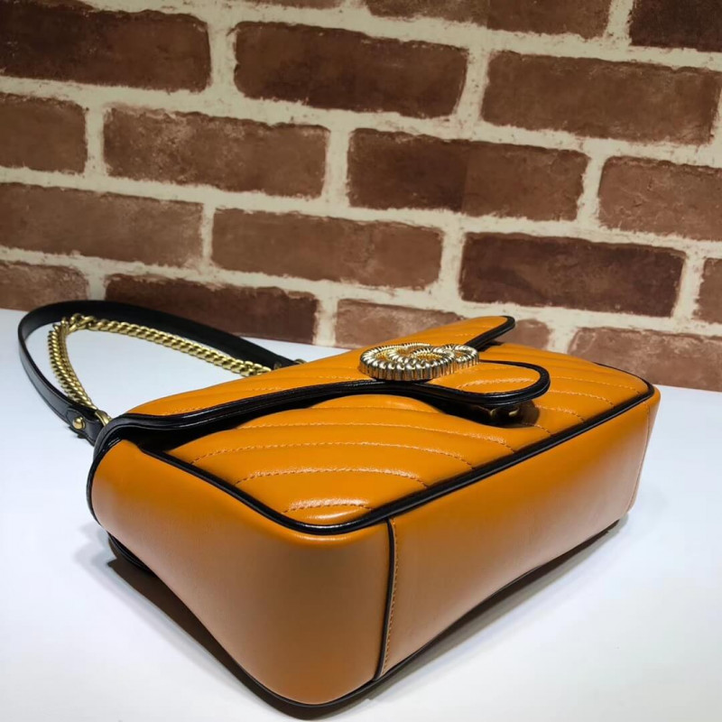 Gucci GG Marmont Bolsa de hombro pequeño 443497 Cognac-4