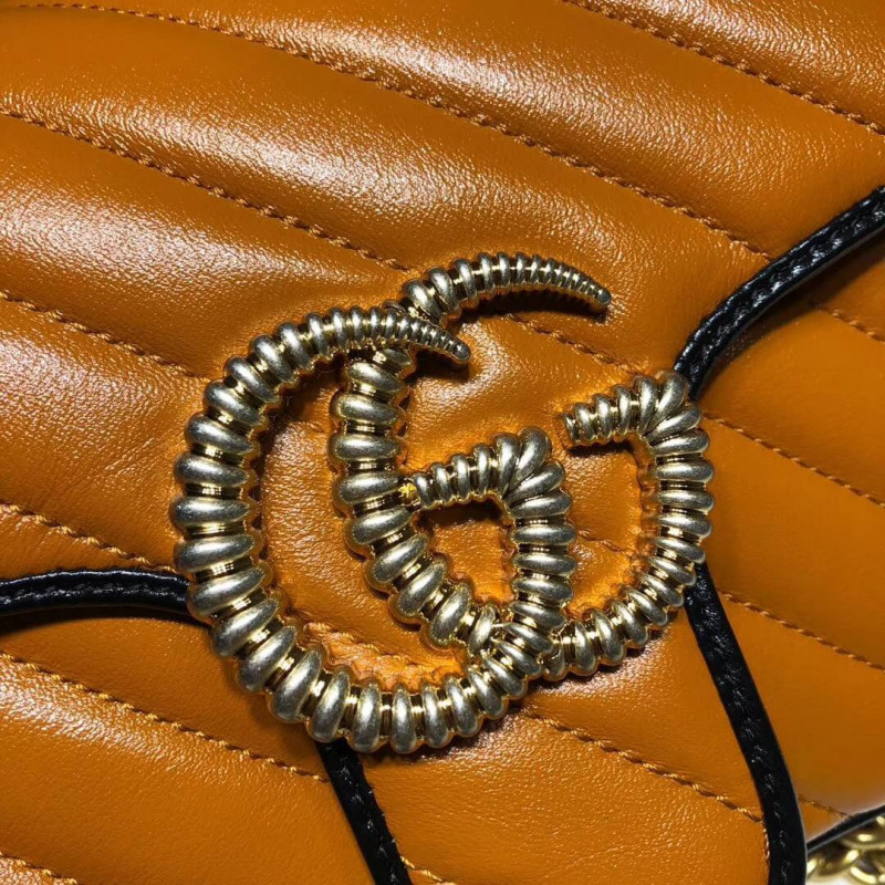 Gucci GG Marmont Bolsa de hombro pequeño 443497 Cognac-5