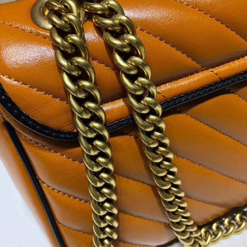 Gucci GG Marmont Bolsa de hombro pequeño 443497 Cognac-6