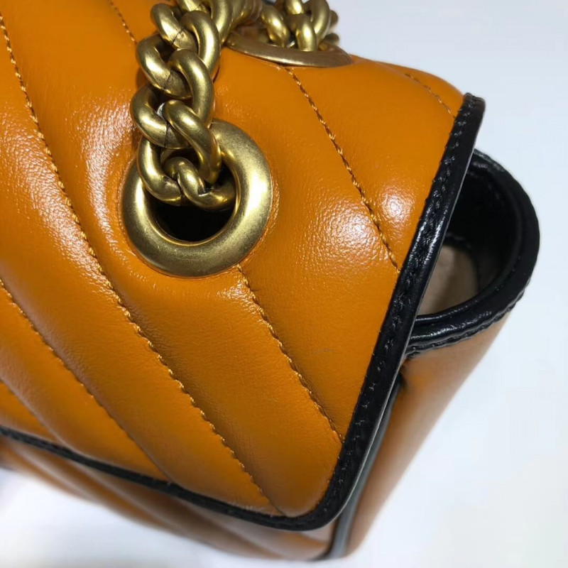 Gucci GG Marmont Bolsa de hombro pequeño 443497 Cognac-7