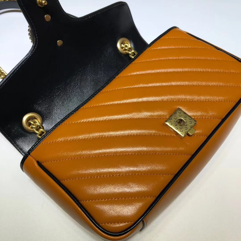 Gucci GG Marmont Bolsa de hombro pequeño 443497 Cognac-8