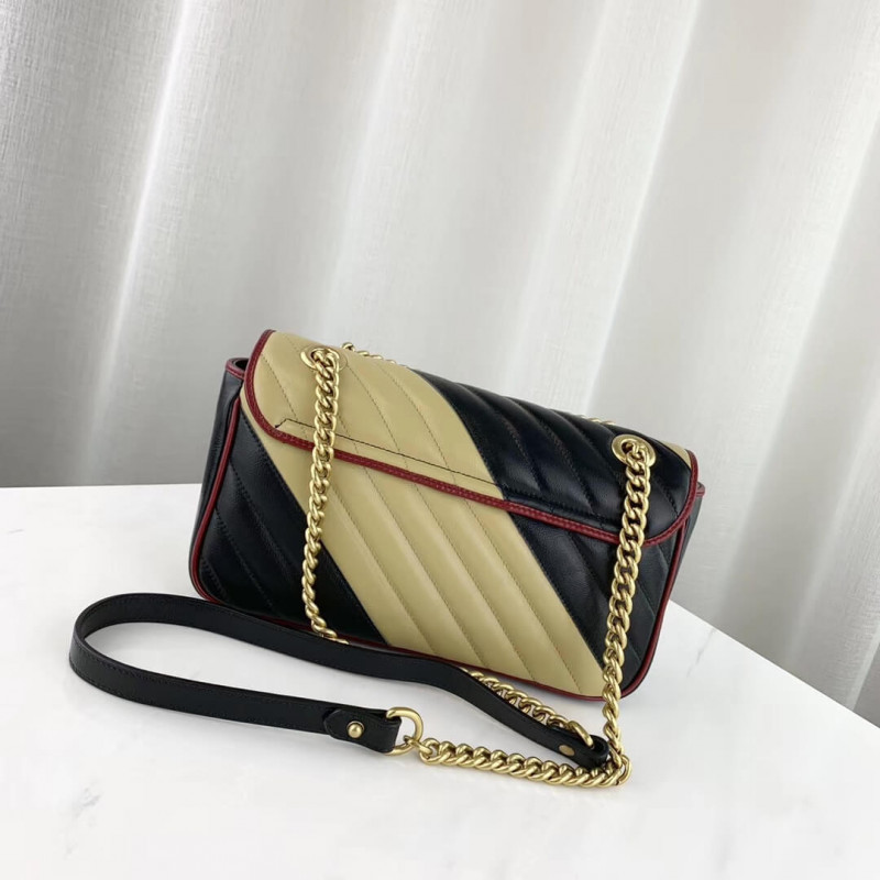 Gucci GG Marmont Bolso de hombro pequeño 443497 beige/negro-2