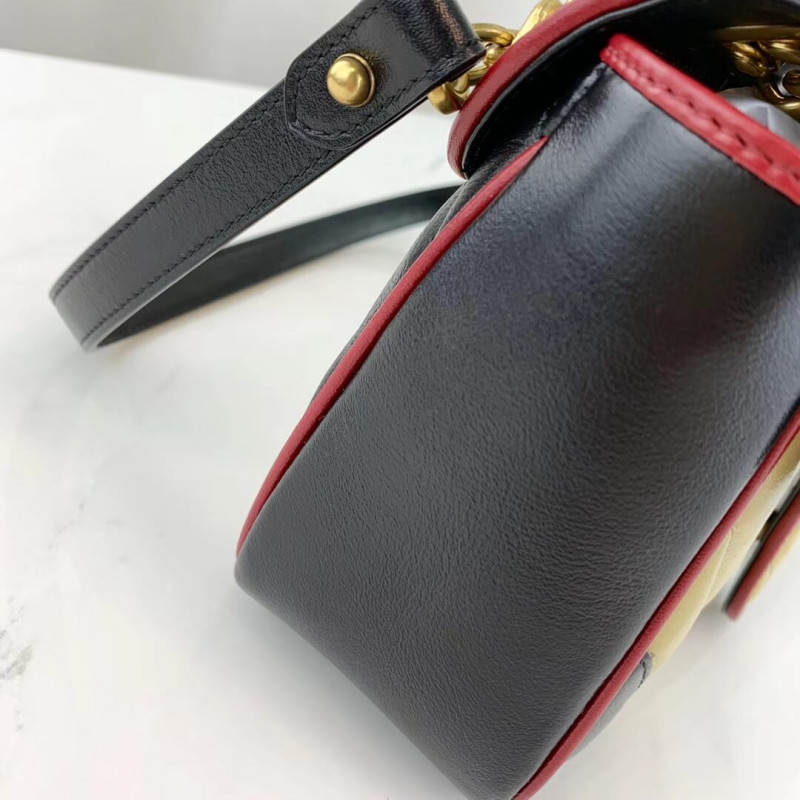 Gucci GG Marmont Bolso de hombro pequeño 443497 beige/negro-5