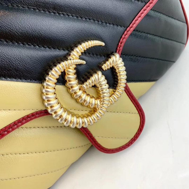 Gucci GG Marmont Bolso de hombro pequeño 443497 beige/negro-6