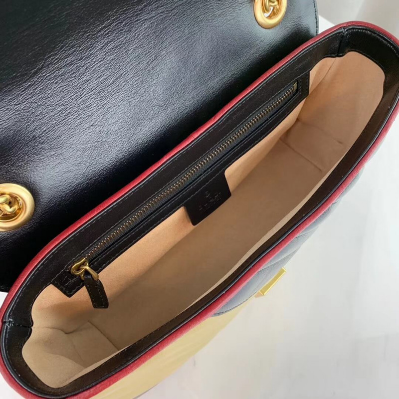 Gucci GG Marmont Bolso de hombro pequeño 443497 beige/negro-8