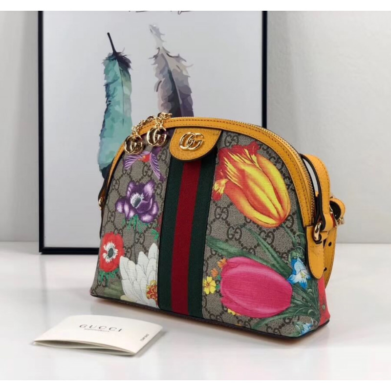 Gucci Ophidia GG Flora Bolsa de hombro pequeño 499621-2