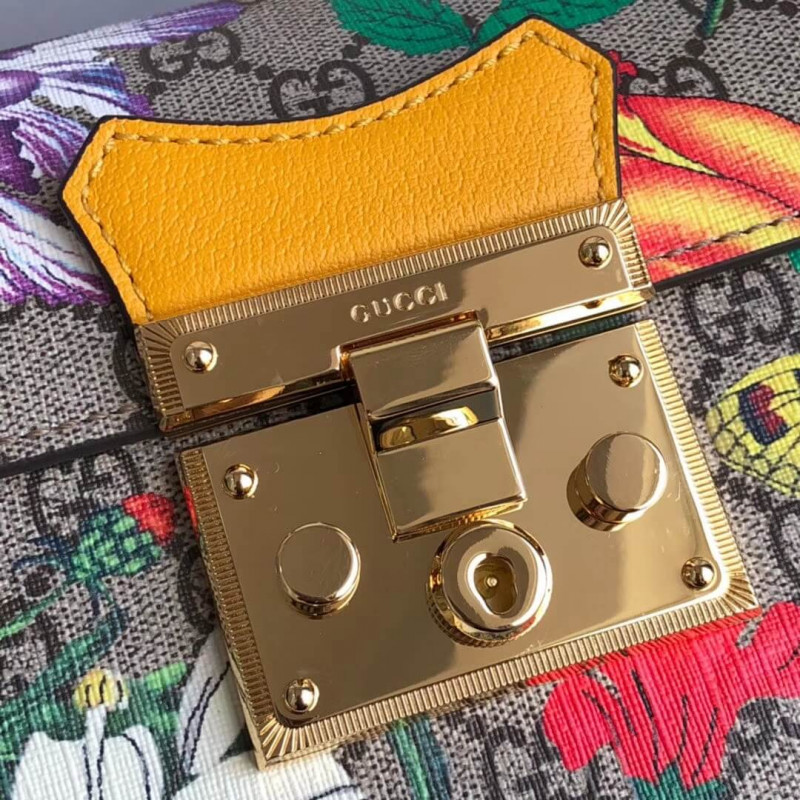 Gucci Cadlock GG Flora Small Bamboo Shoulder Bolsa 603221-4