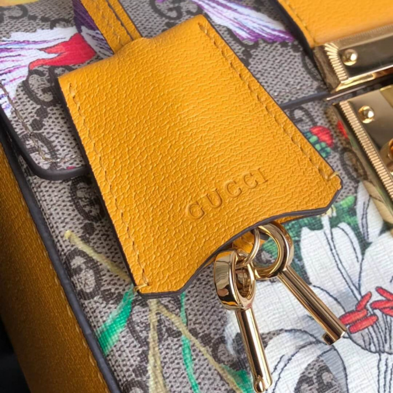 Gucci Cadlock GG Flora Small Bamboo Shoulder Bolsa 603221-7