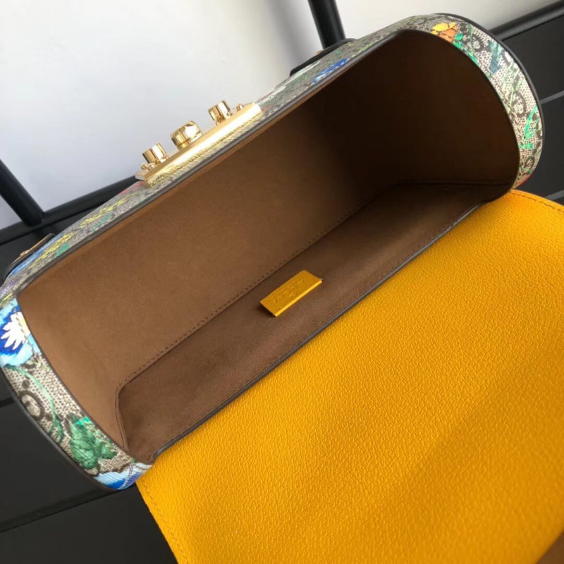 Gucci Cadlock GG Flora Small Bamboo Shoulder Bolsa 603221-8