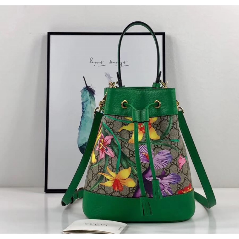 Gucci Ofidia GG Flora Pequeña bolsa de cubo 550621-1