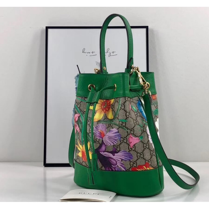 Gucci Ofidia GG Flora Pequeña bolsa de cubo 550621-2