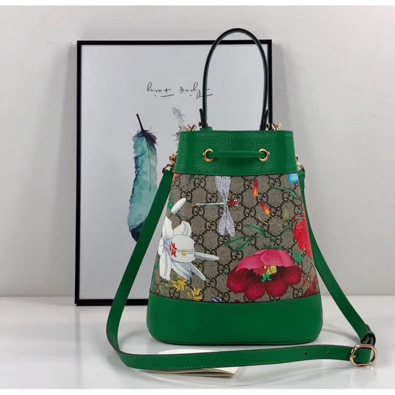 Gucci Ofidia GG Flora Pequeña bolsa de cubo 550621-3