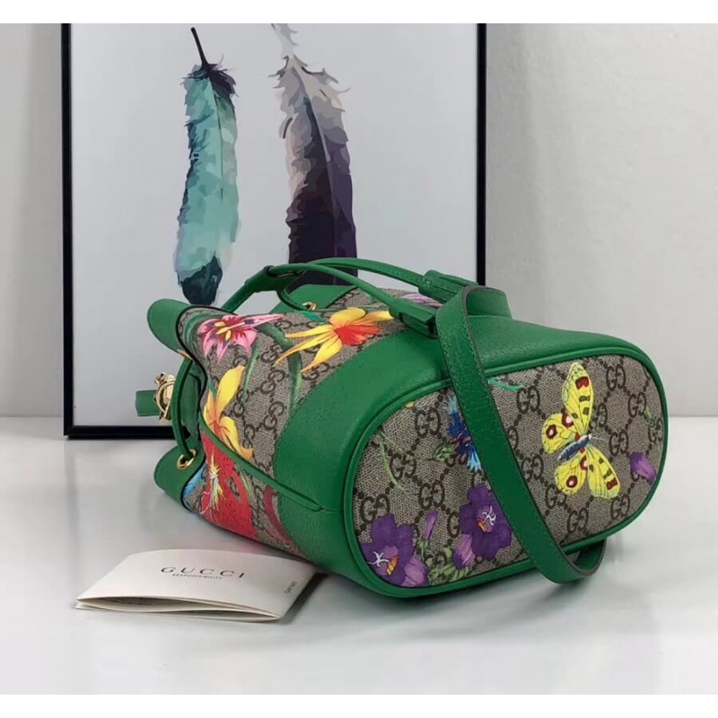 Gucci Ofidia GG Flora Pequeña bolsa de cubo 550621-5