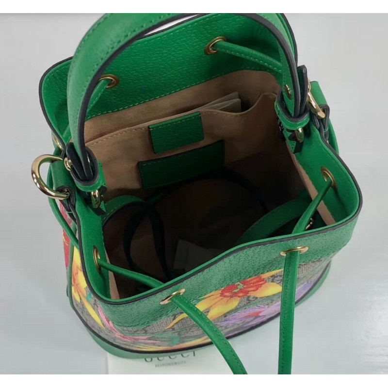 Gucci Ofidia GG Flora Pequeña bolsa de cubo 550621-8