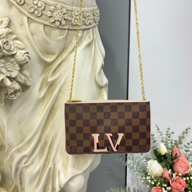 Louis Vuitton Damier Ebene Double Zip Pochette N60254-3