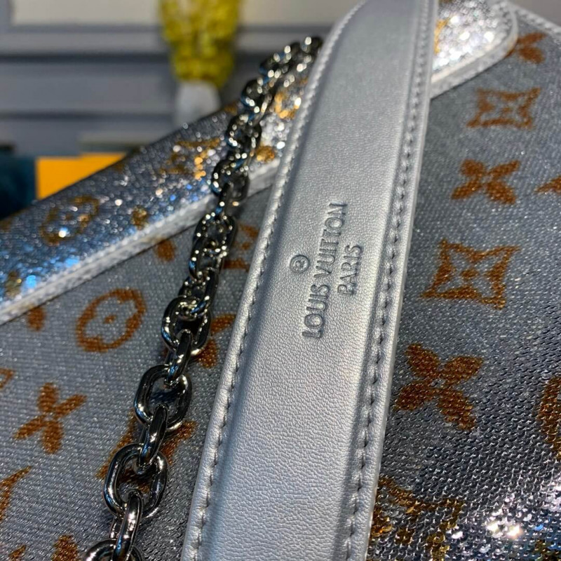 Louis Vuitton Twist MM con lentejuelas plateadas M50282-6