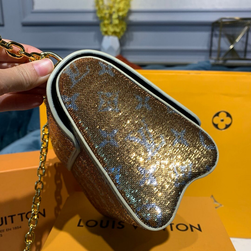 Louis Vuitton Twist PM con lentejuelas de oro M55842-2