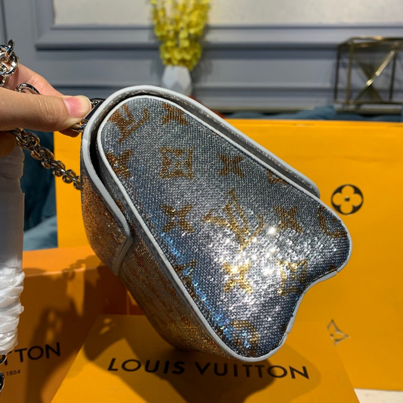 Louis Vuitton Twist PM con lentejuelas plateadas M55842-2