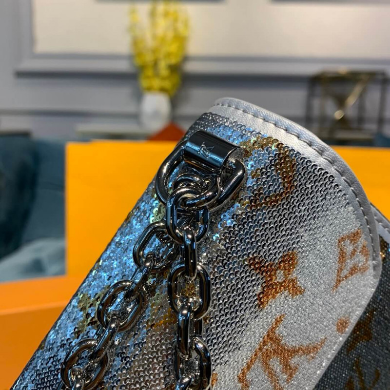 Louis Vuitton Twist PM con lentejuelas plateadas M55842-5
