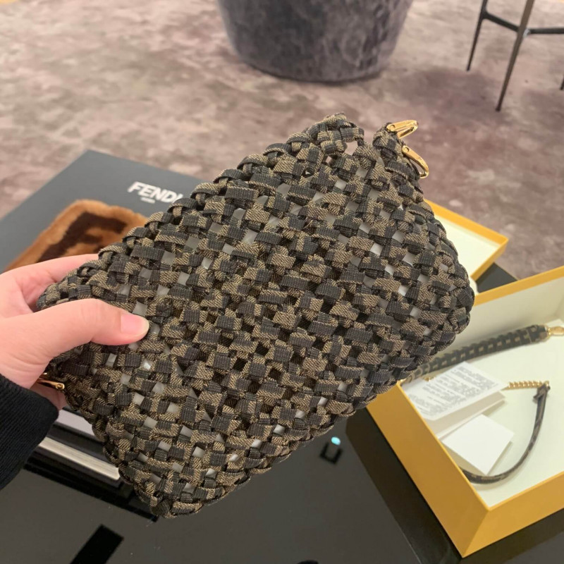 Fendi Bolsauette Jacquard Fabric Interlace Bolsa 8Br600-7
