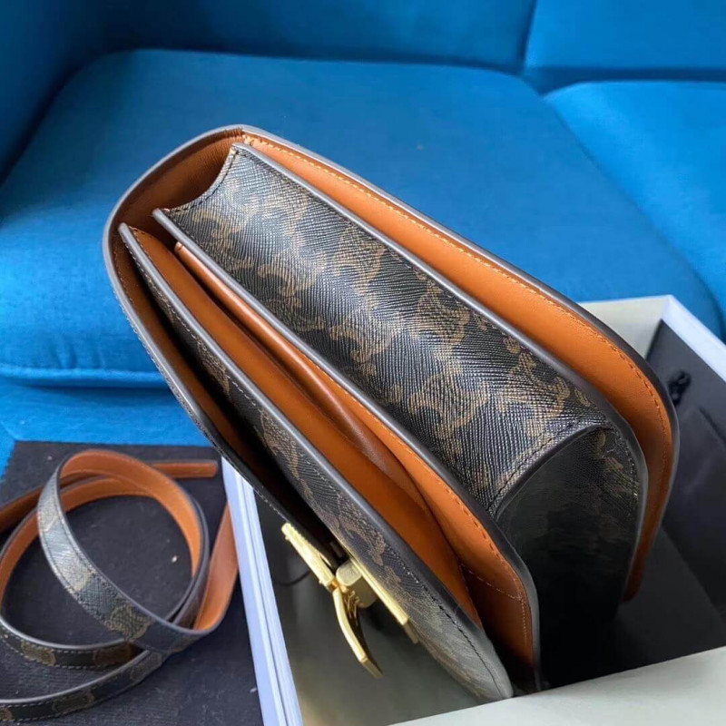 Celine Medium Classic Bolsa en Triomphe Canvas 189173-4