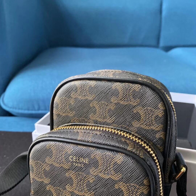 Celine Mini Pocket Messenger Bolsa en Triomphe Canvas 190832-3