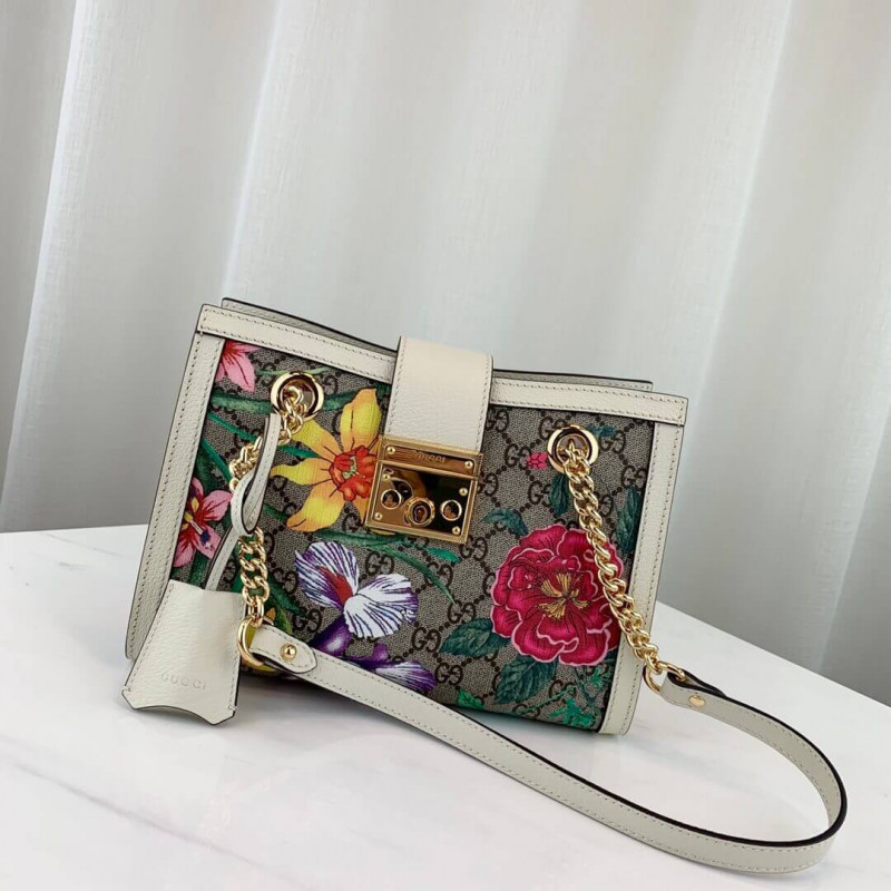 Gucci Landlock GG Flora Bolsa de hombro pequeño 498156-1