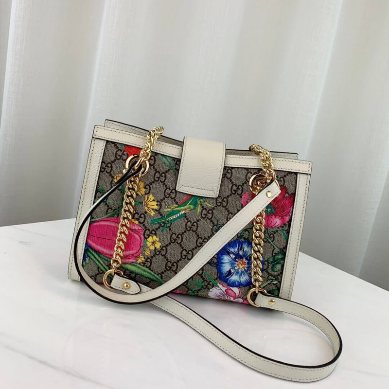 Gucci Landlock GG Flora Bolsa de hombro pequeño 498156-2