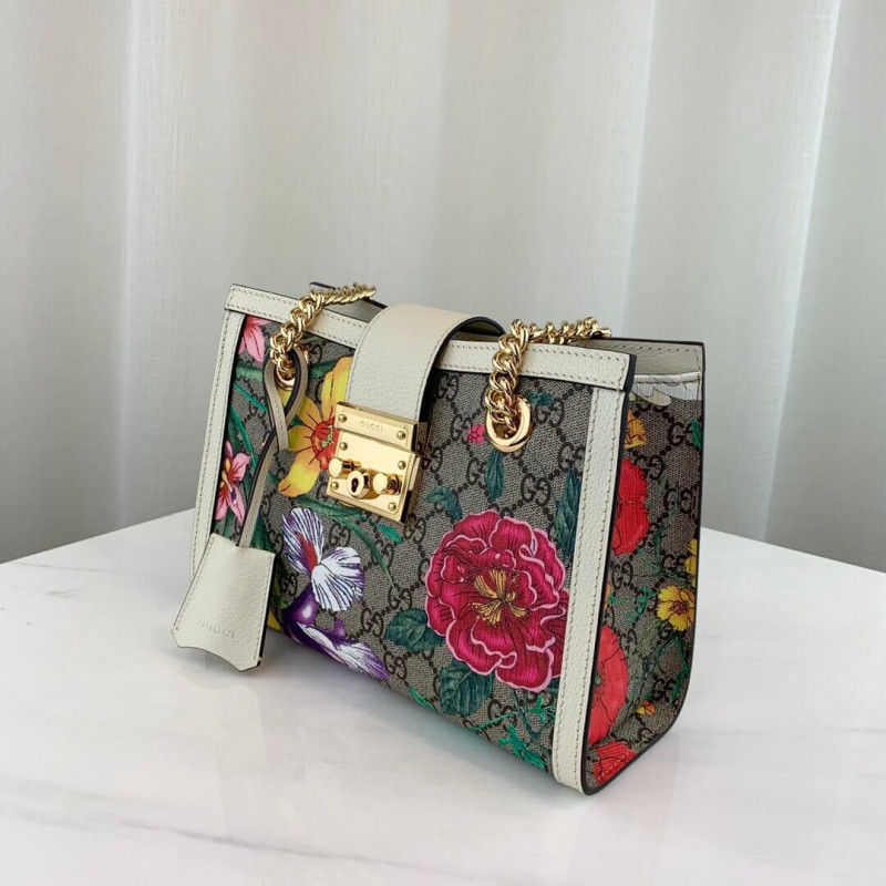 Gucci Landlock GG Flora Bolsa de hombro pequeño 498156-3