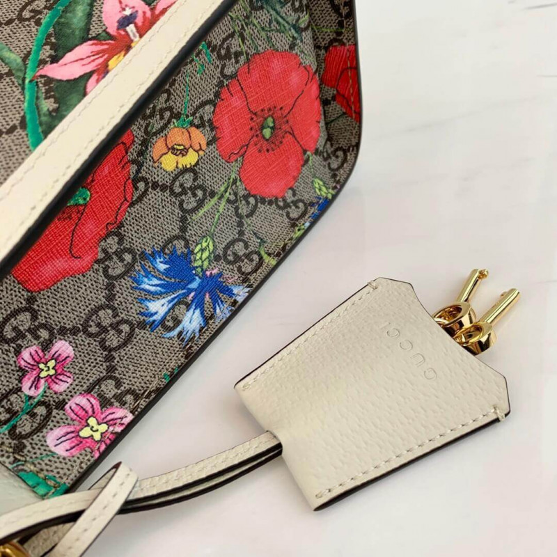 Gucci Landlock GG Flora Bolsa de hombro pequeño 498156-8