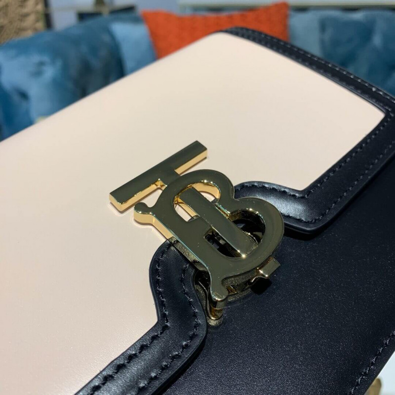 Burberry Small Two Tone Leather TB Bolsa 80134541-3