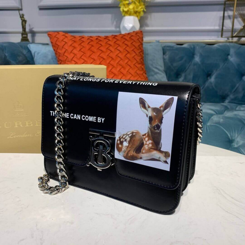 Burberry Small Montage Impresión de cuero TB Bolsa 80124671-1