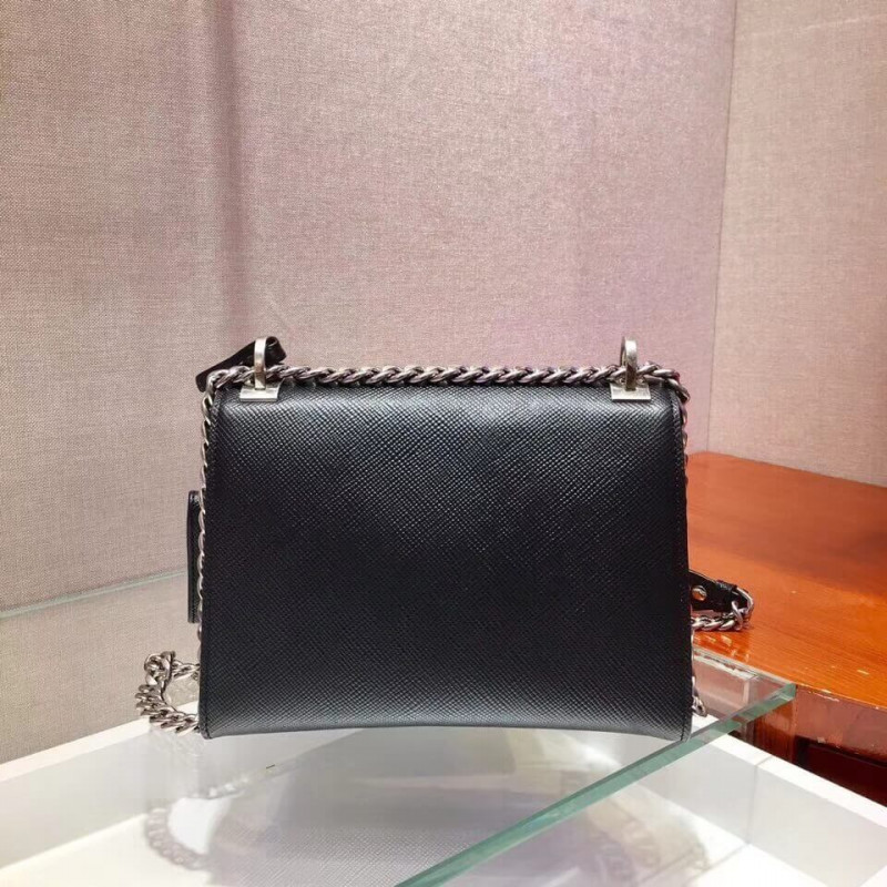 Prada Decal Rabbit Monocrome Logo Shoulder Bolsa 1BD127-4