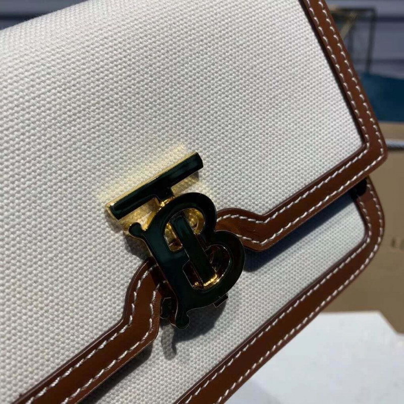 Burberry mini lienzo de dos tonos y bolso TB de cuero 80171101-4