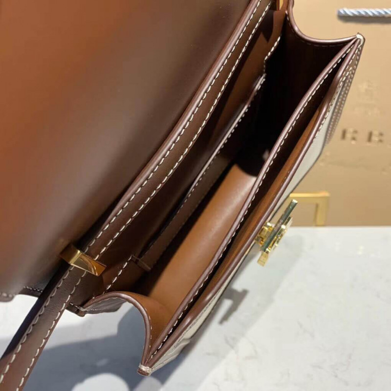 Burberry mini lienzo de dos tonos y bolso TB de cuero 80171101-8