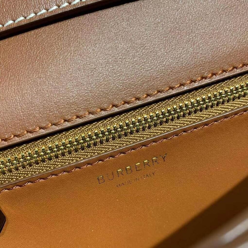 Burberry pequeño lienzo de dos tonos y bolso TB de cuero 80146401-6