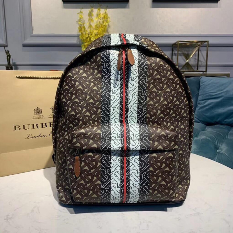 Burberry Monogram Stripe Print E-Canvas mochila 80186511-1