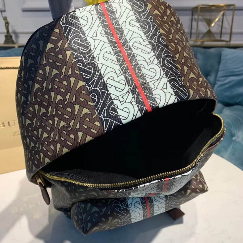 Burberry Monogram Stripe Print E-Canvas mochila 80186511-7