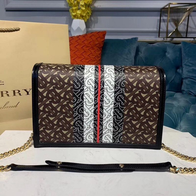 Burberry Small Monogram Stripe E-CANVAS TB Sobre Clutch 80203051-2