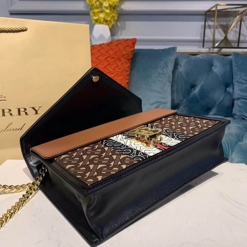 Burberry Small Monogram Stripe E-CANVAS TB Sobre Clutch 80203051-6