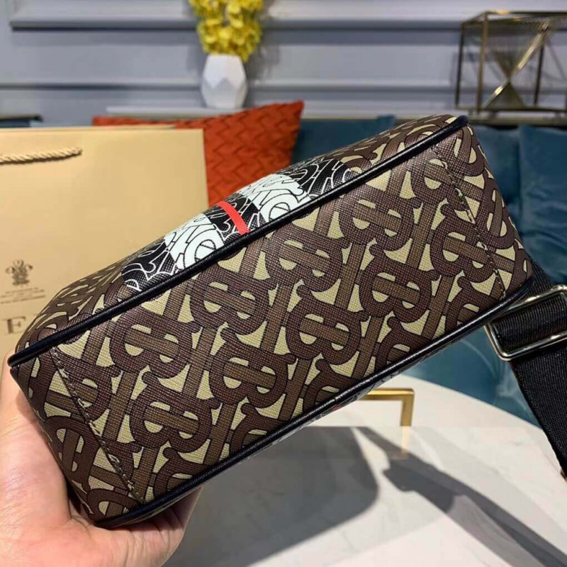 Burberry Monogram Stripe E-Canvas Crossbody Bolsa 80216611-3