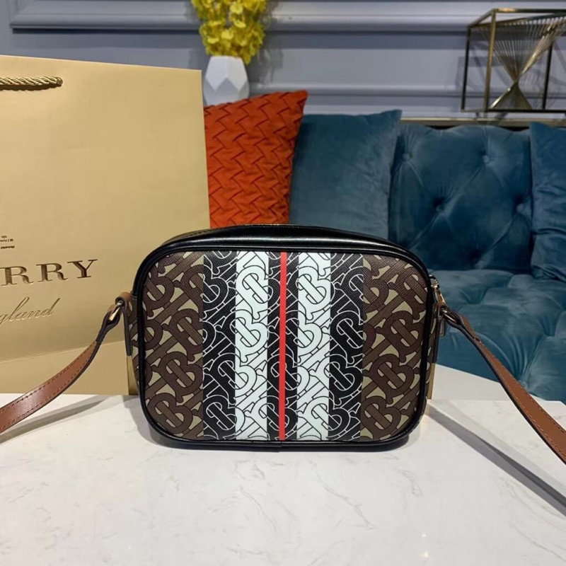 Burberry Monogram Stripe E-Canvas Camera Bolsa 80183621-5